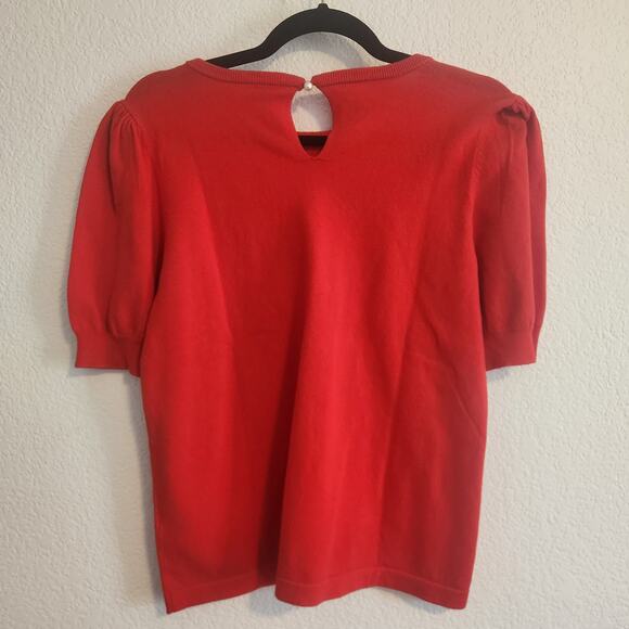Vince Camuto Womens Size Medium‎ Red Short Sleeve Sweater NWT - Picture 6 of 7